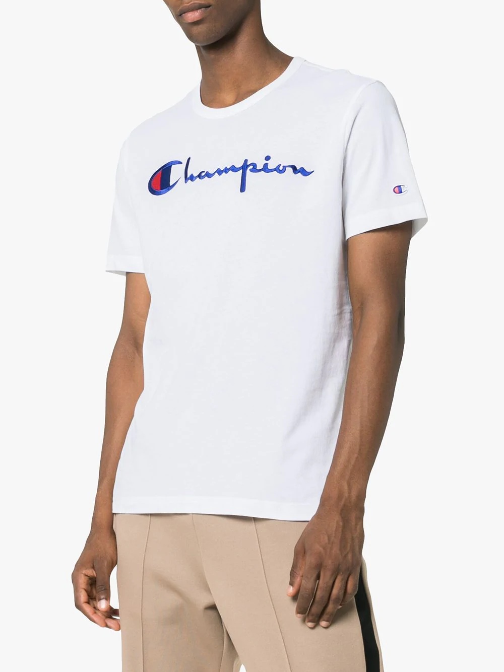 script embroidered logo T-shirt - 3