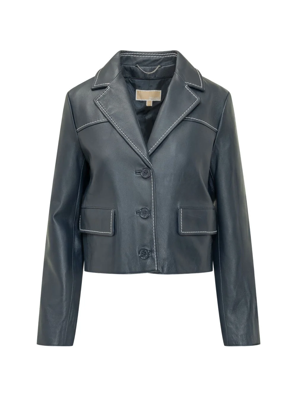 heavy leather blazer - 1