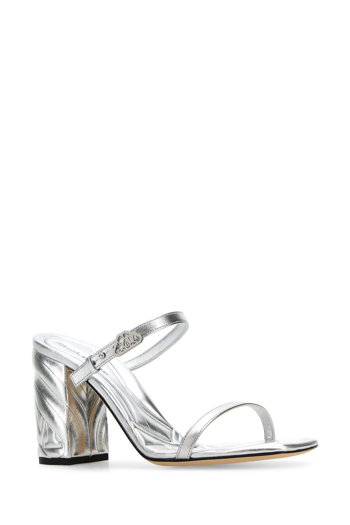 Silver leather Seal mules - 2