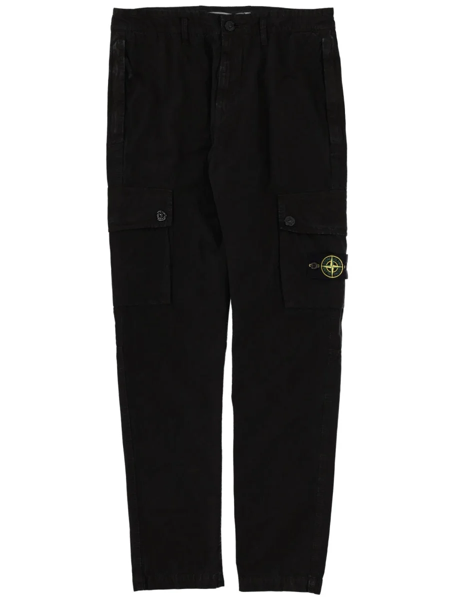 Stone Island Men Cargo Pants With Logo Patch - 1