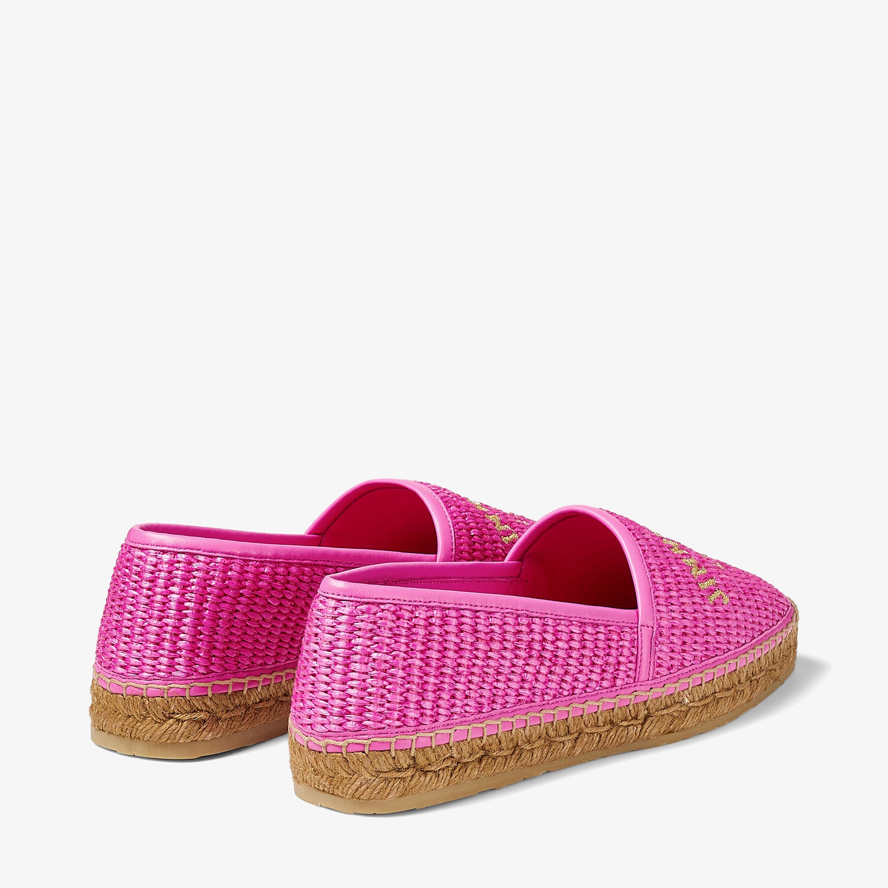 Brie Flat
Fuchsia Jimmy Choo Embroidered Raffia Espadrilles - 6