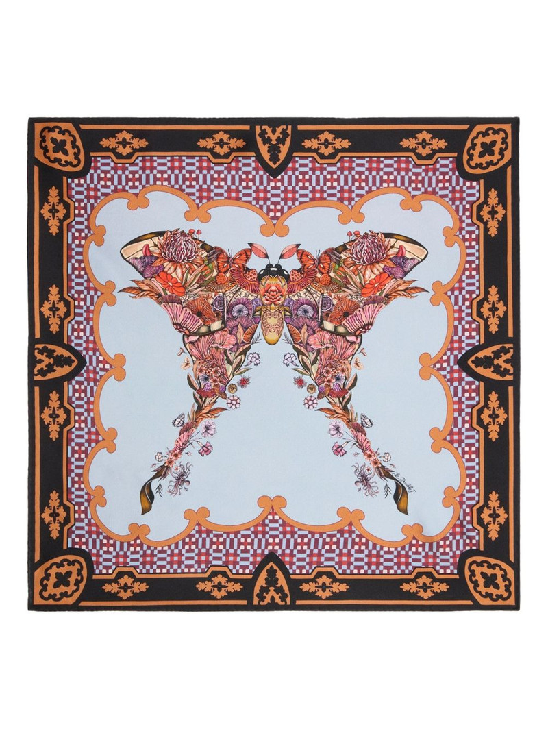 butterfly-print silk scarf 1