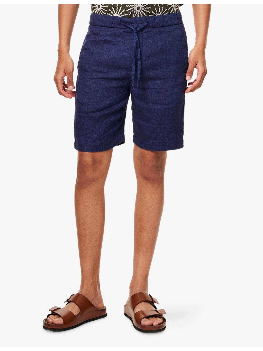 Felipe elasticated-waist linen and cotton-blend shorts - 3