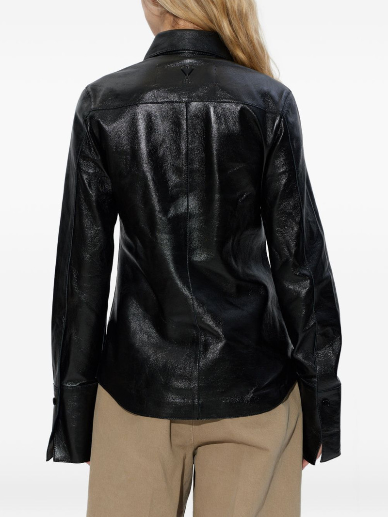 panelled leather shirt 4