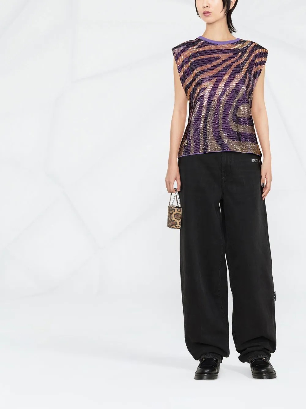 crystal-embellished T-shirt - 2