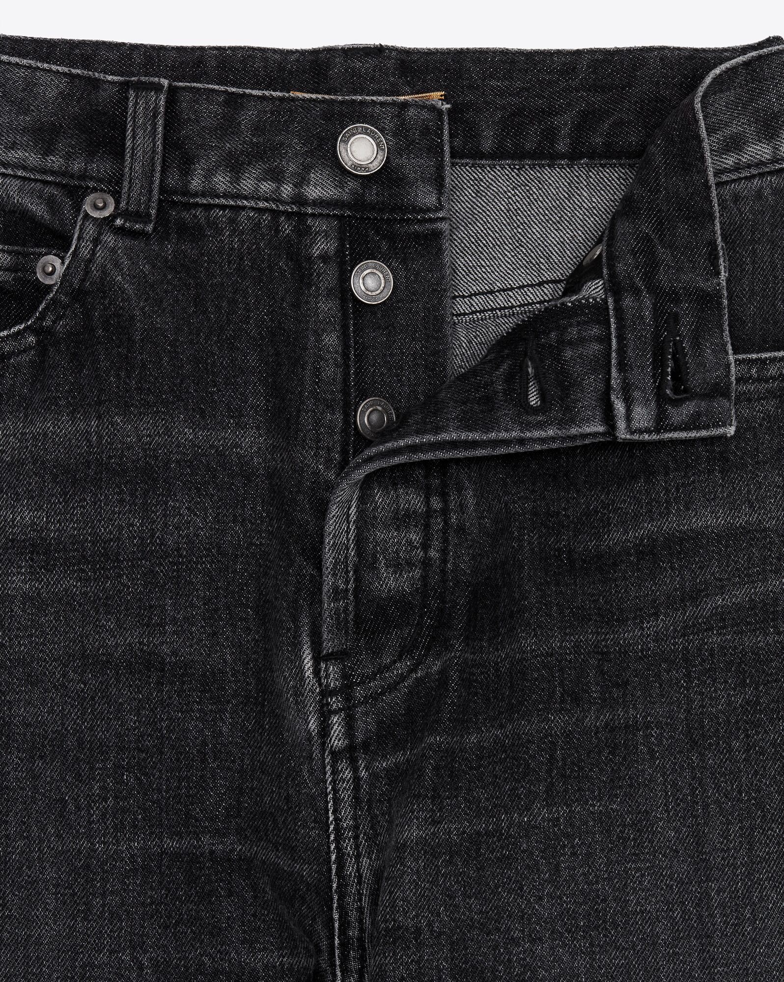 slim-fit jeans in dirty medium black denim - 3