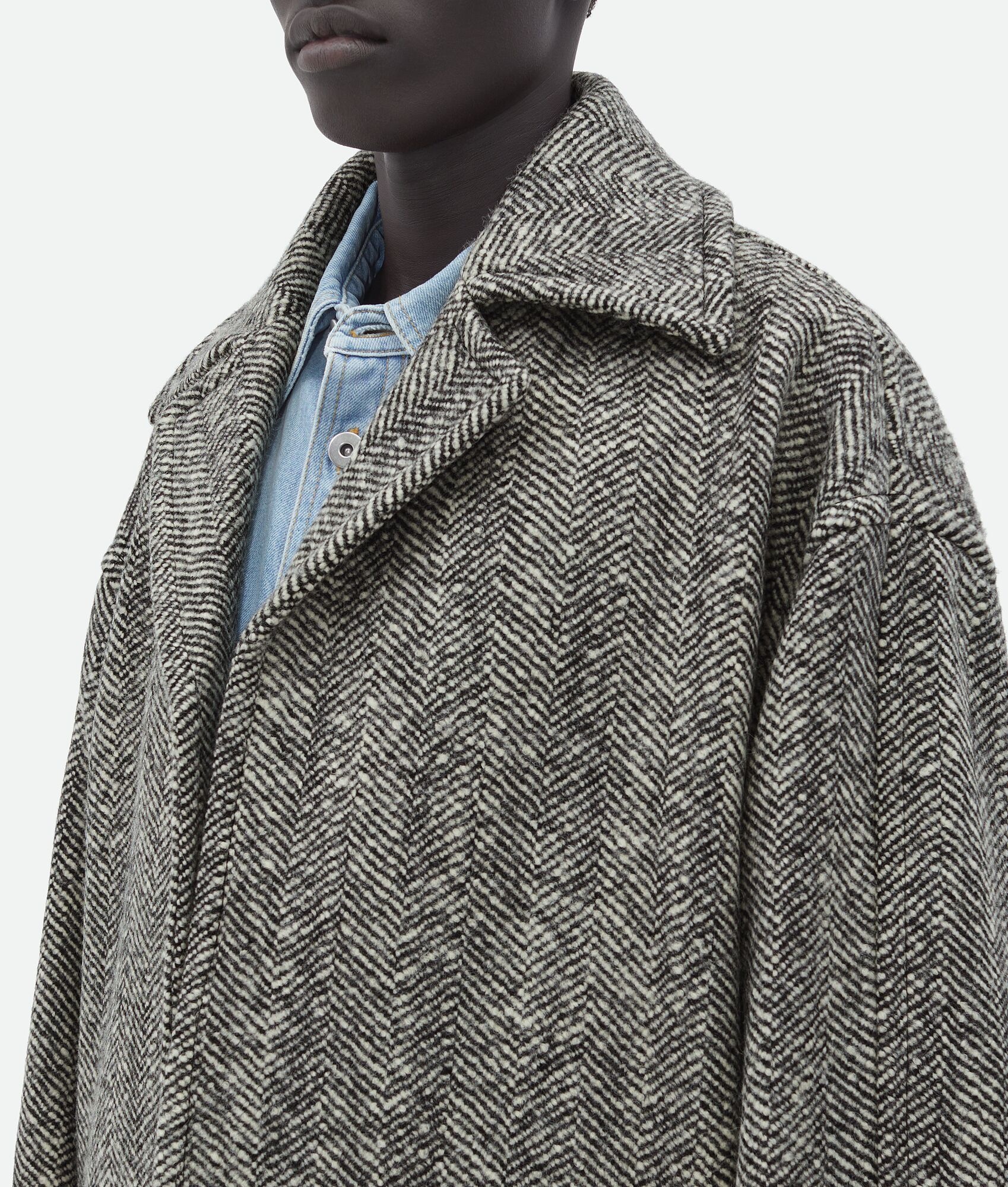 Felted Wool Chevron Coat - 4