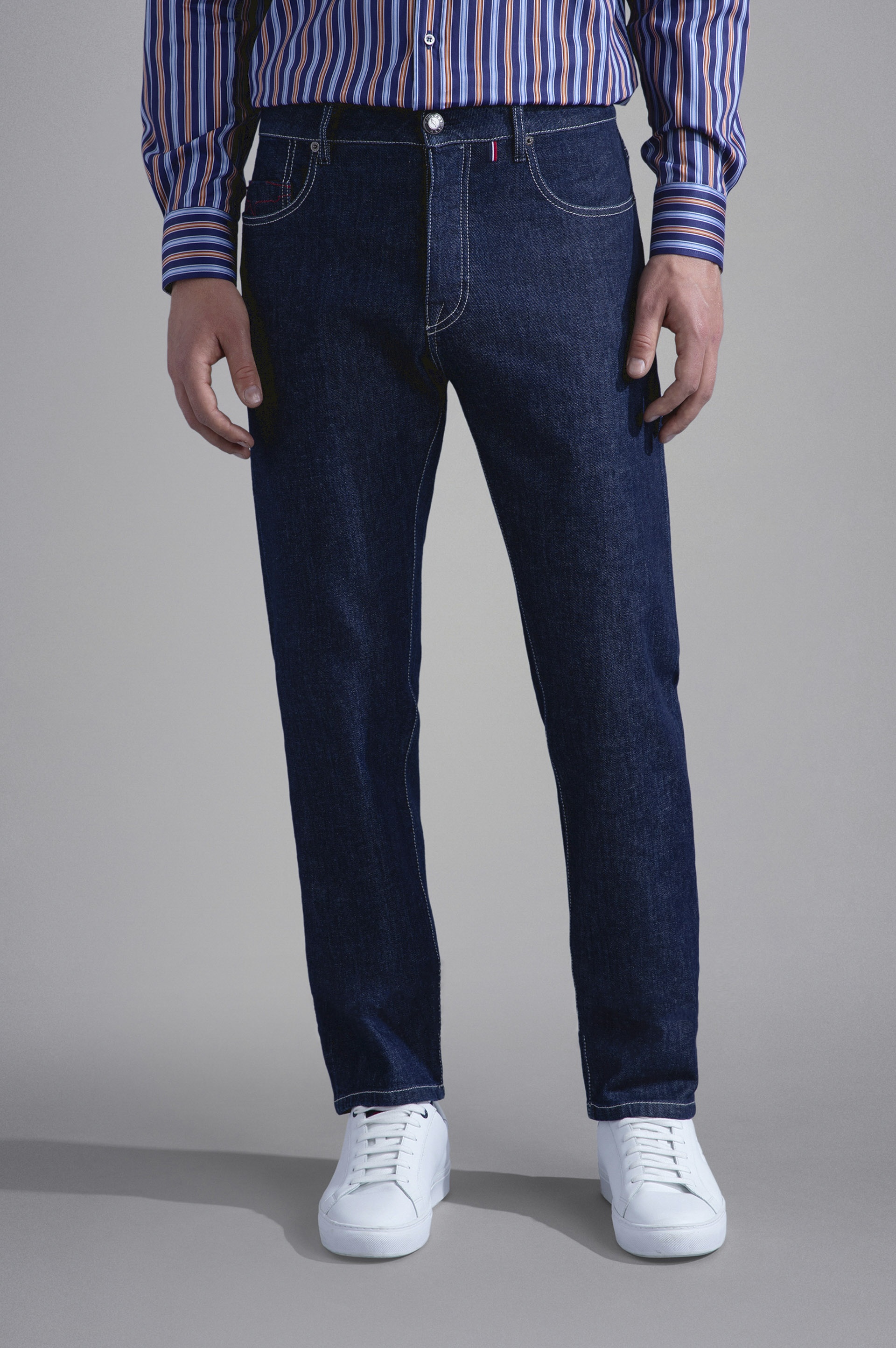 RED RIVET STRETCH JEANS - 6
