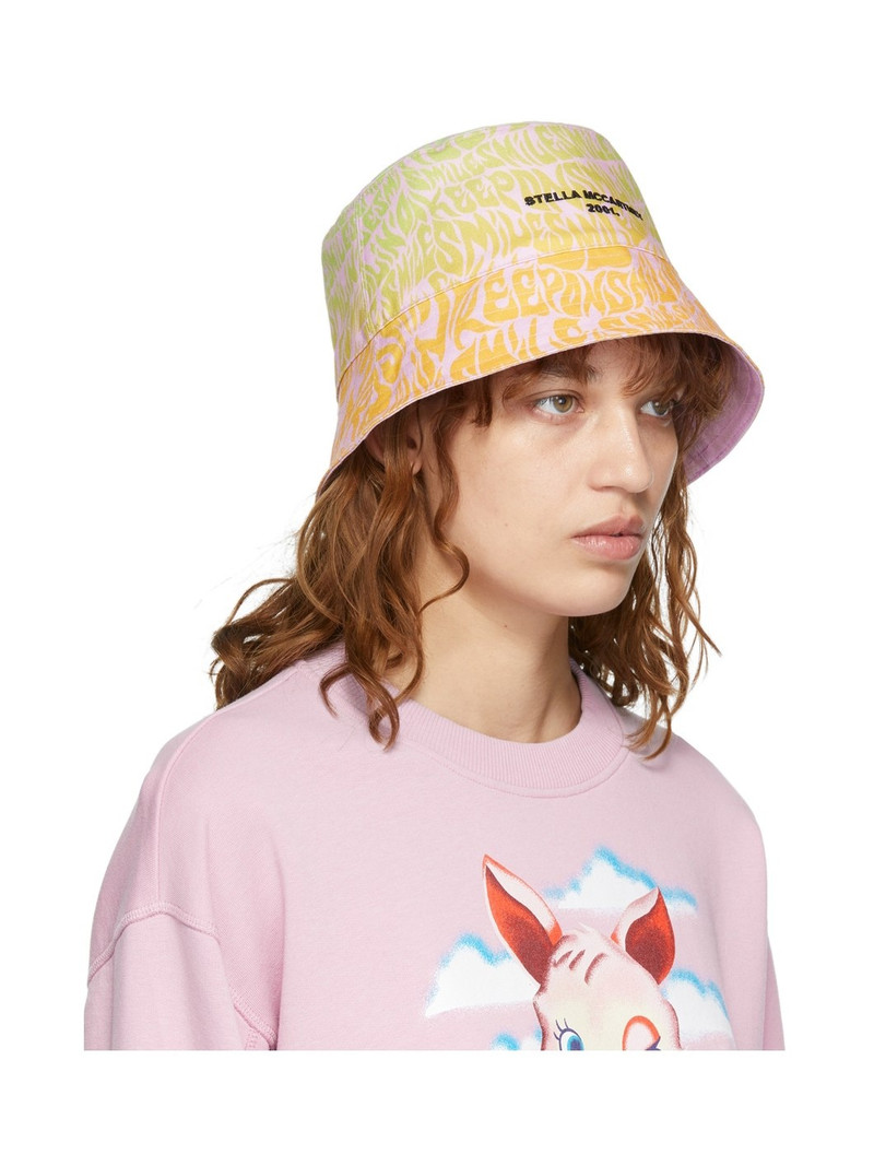 Stella McCartney Reversible Pink & Multicolor Cotton Bucket Hat outlook