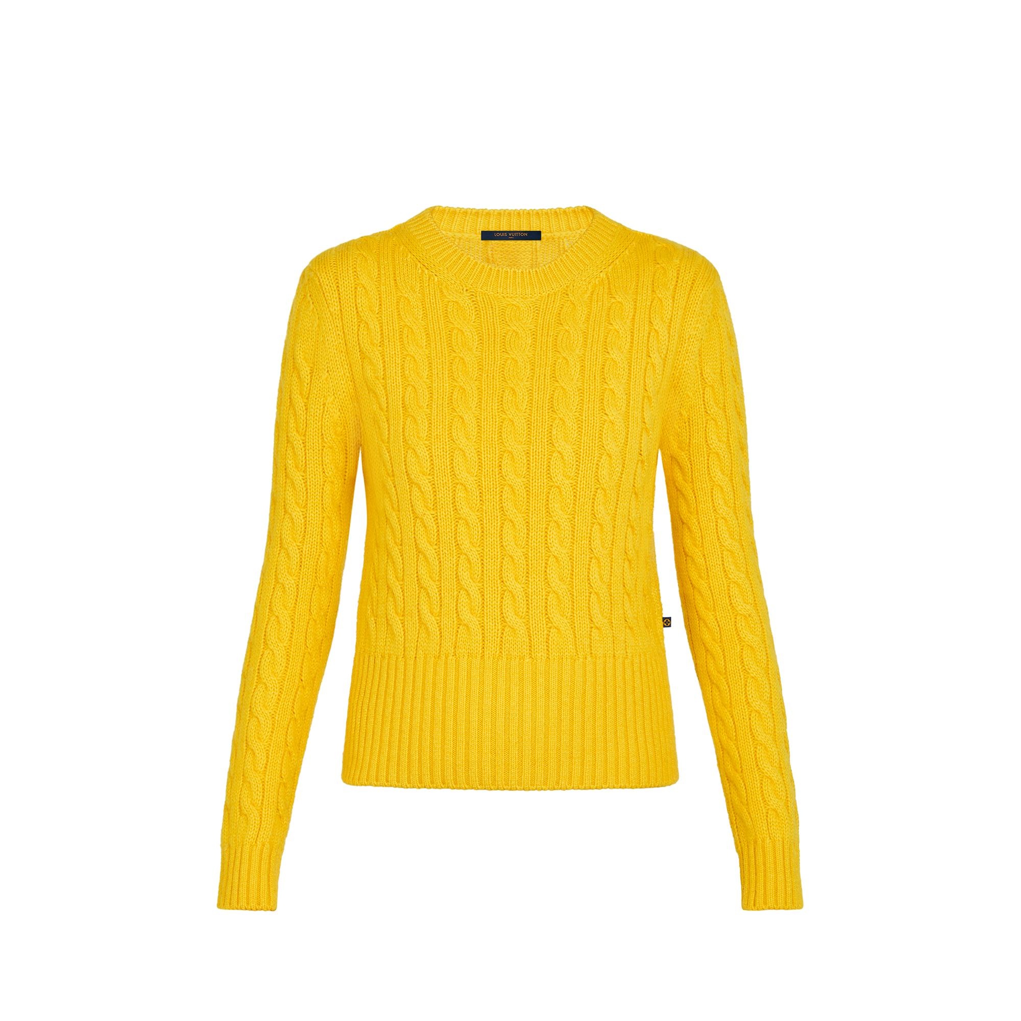 Pop-Colored Cashmere Cable-Stitch Sweater - 1