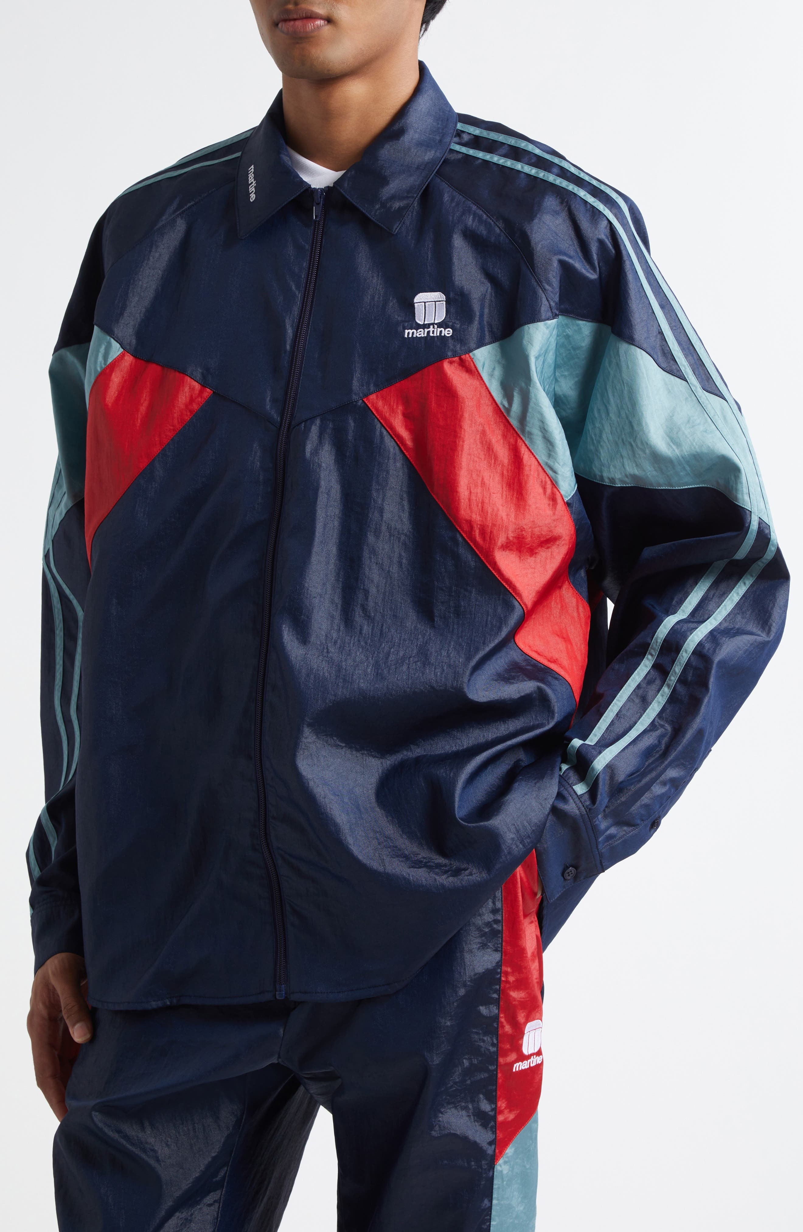 Martine Rose Shirt Track Jacket in Blue Navy at Nordstrom - 5