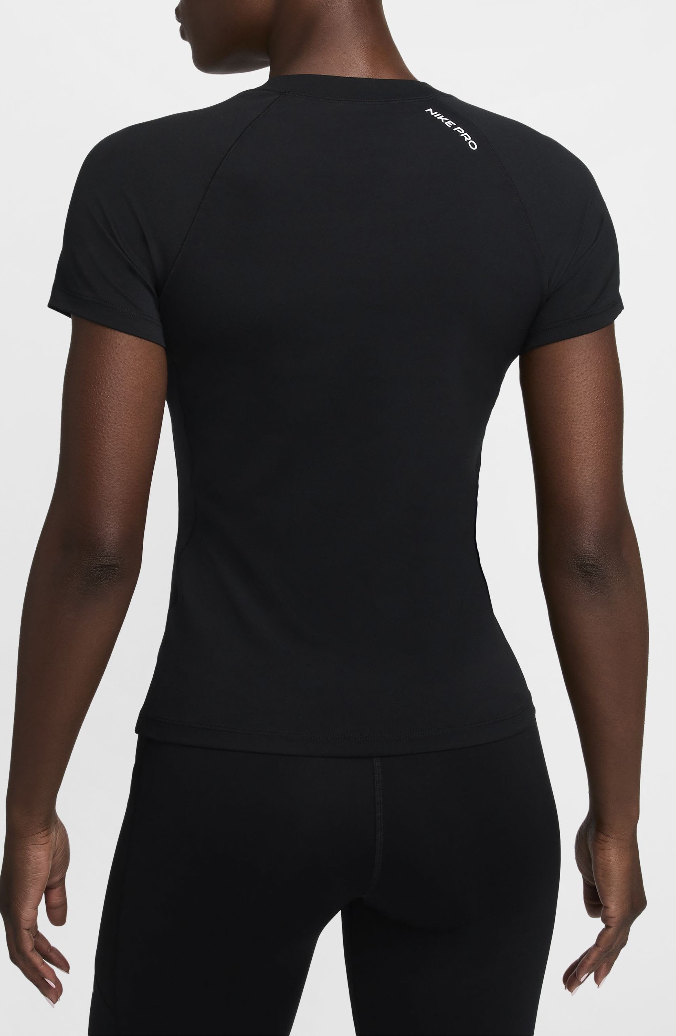 Nike Pro Dri-FIT Short Sleeve Top in Black/white at Nordstrom - 2