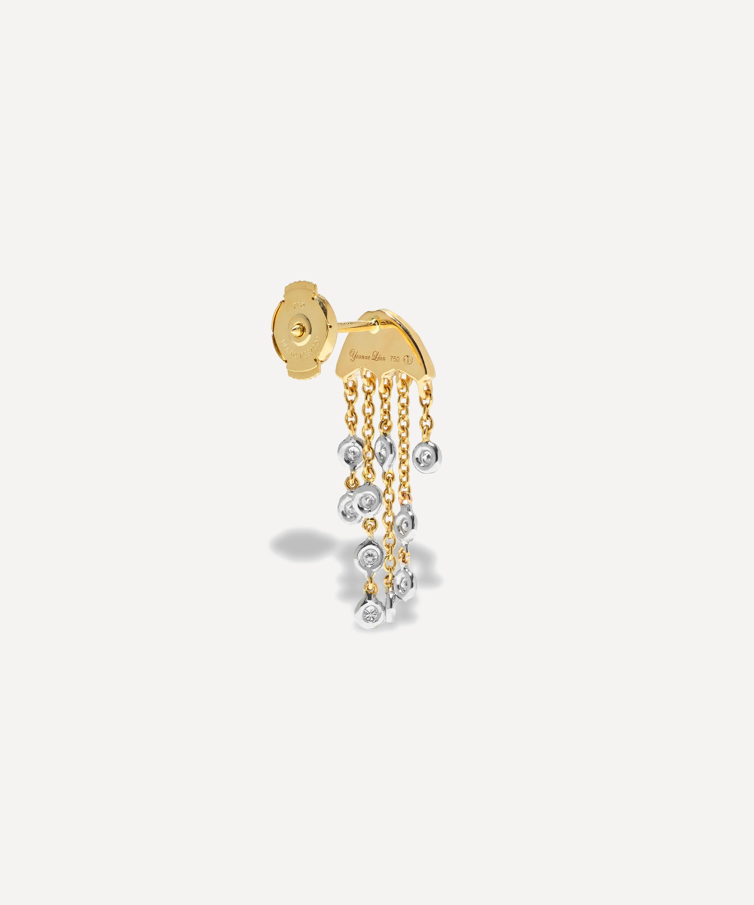 18ct Gold Diamond Jellyfish Drop Earring - 3