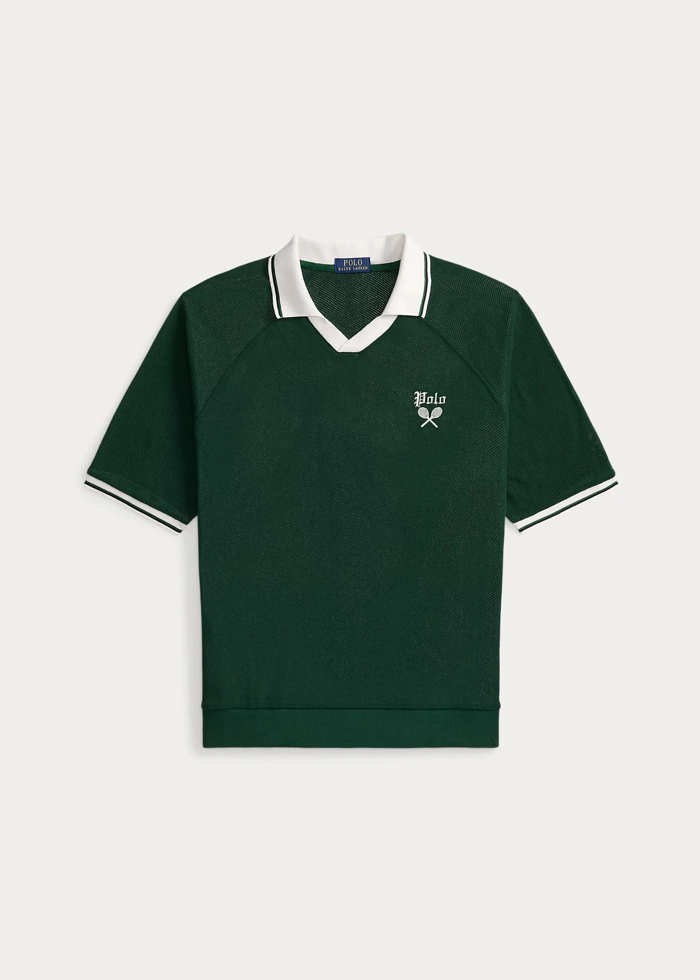 Relaxed Fit Pointelle Jersey Polo Shirt - 1