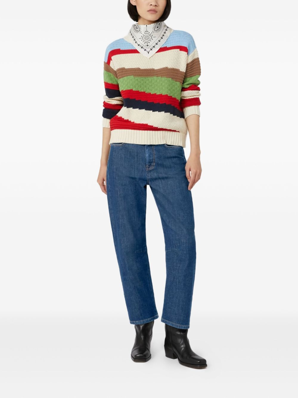 Inlaid cotton sweater - 2