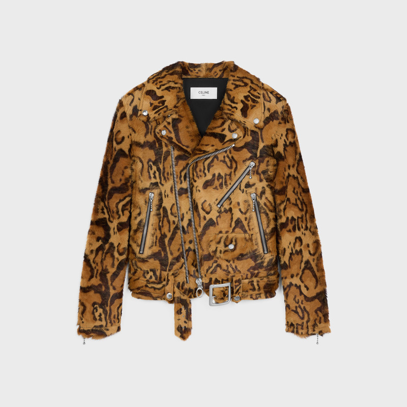 classic biker jacket in leopard calfskin 1
