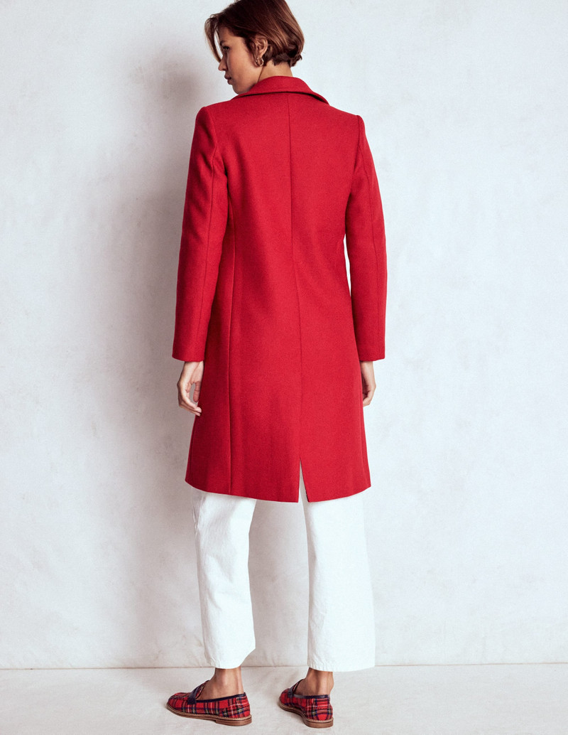 Newport Wool Coat-Cranberry Red 4