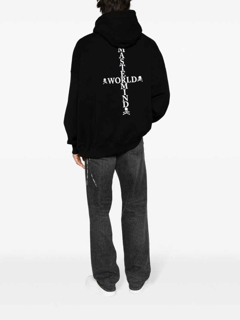 MASTERMIND WORLD logo-print drawstring cotton hoodie outlook