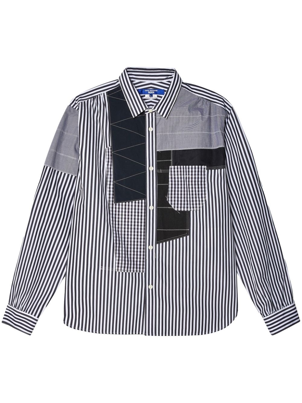 patchwork striped cotton shirt - 1