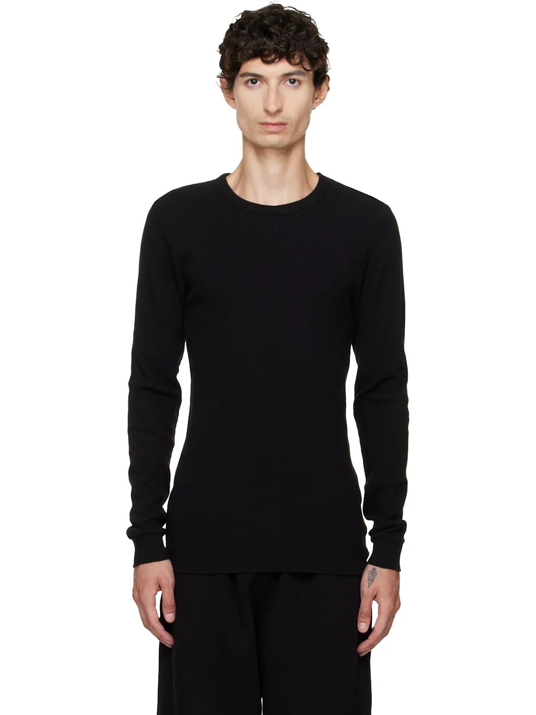 Black Thermal Fitted Long Sleeve T-shirt - 1