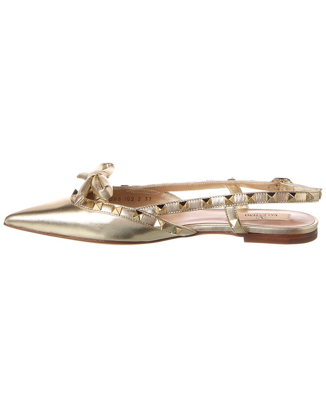Valentino Rockstud Bow Leather Slingback Ballerina Flat - 2