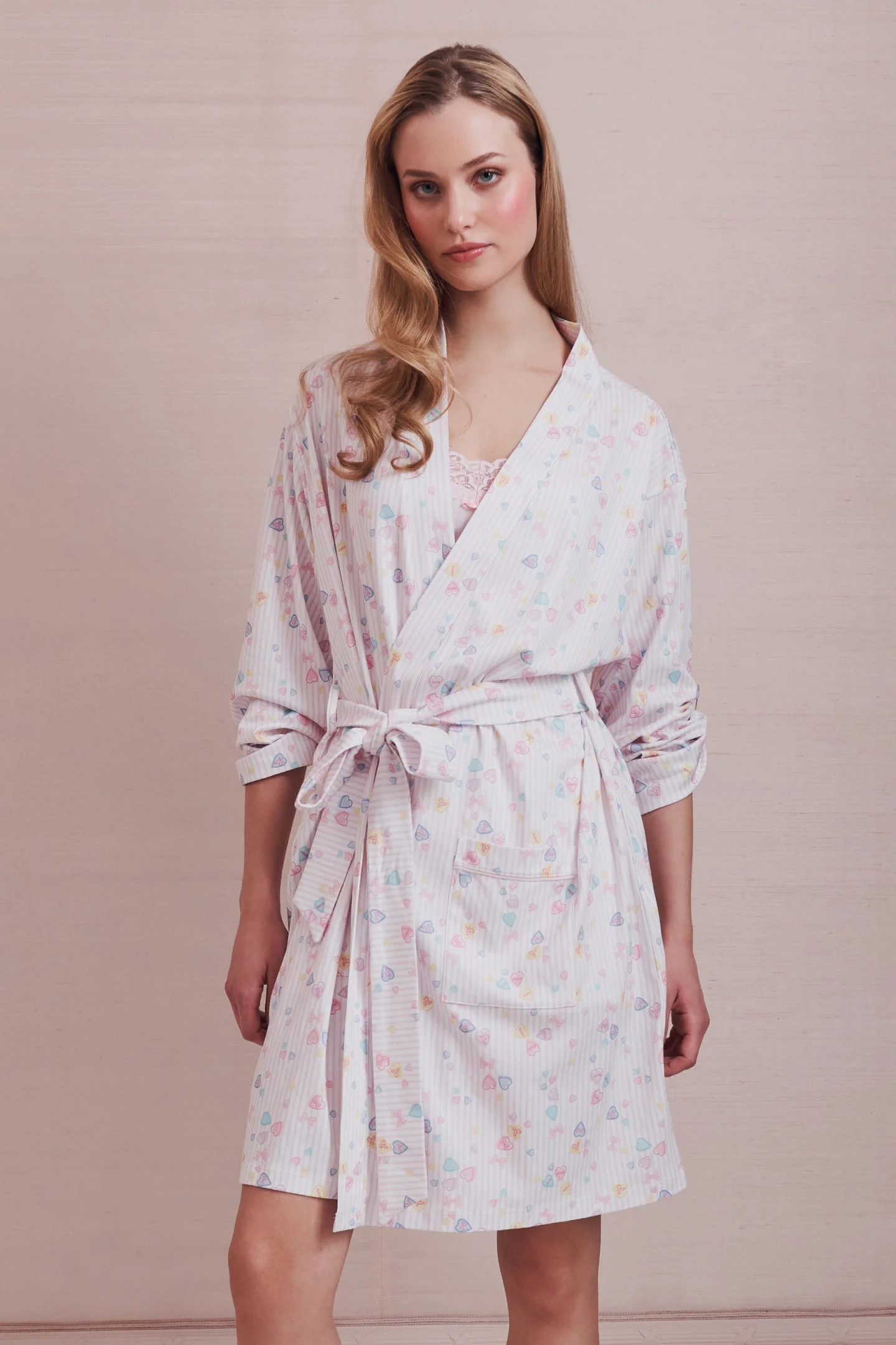 LoveShackFancy x Roller Rabbit Candy Heart Stripe Blake Robe - 1