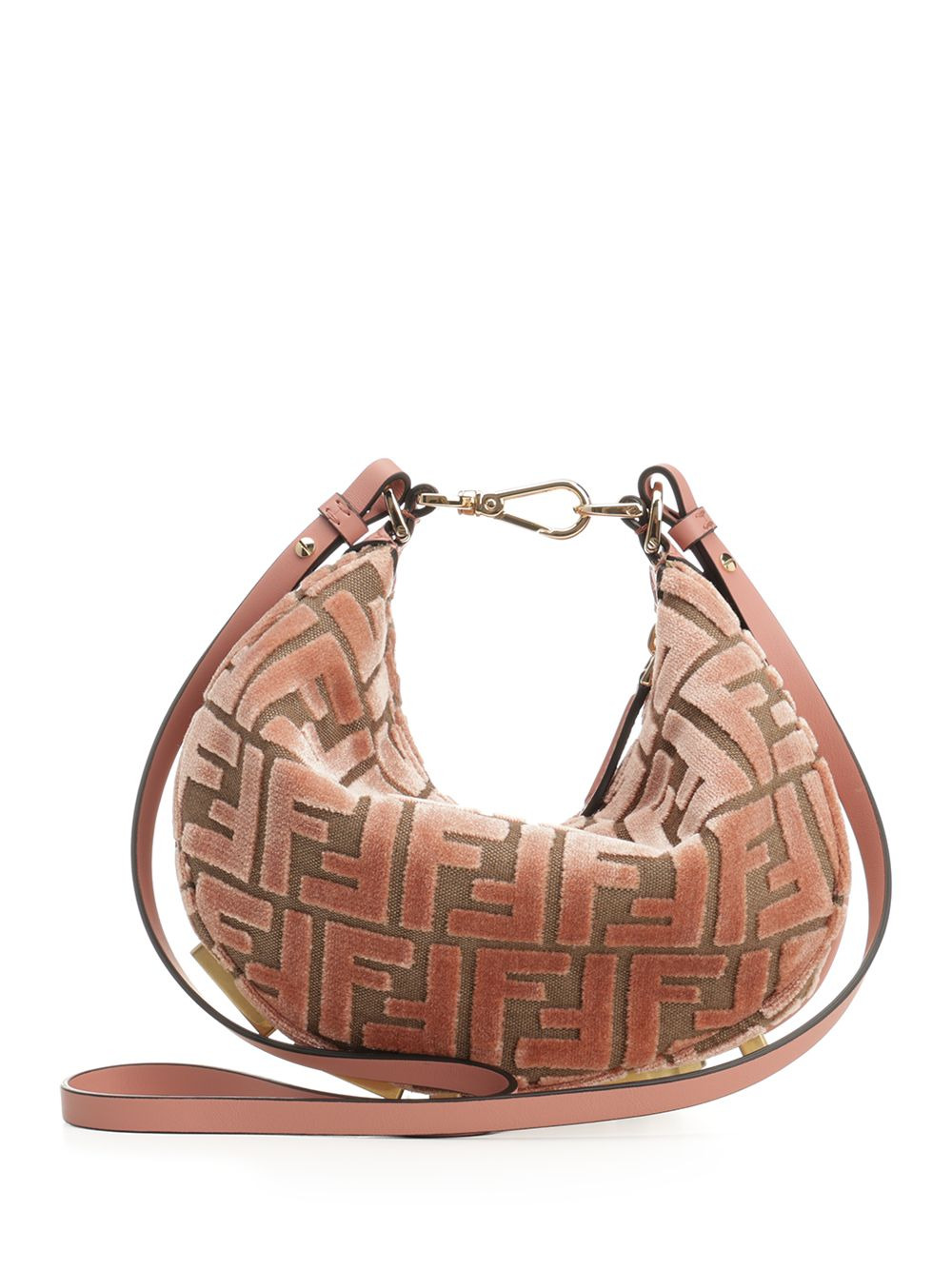 Mini Fendigraph Zucca Velvet Handbags Rose - 3