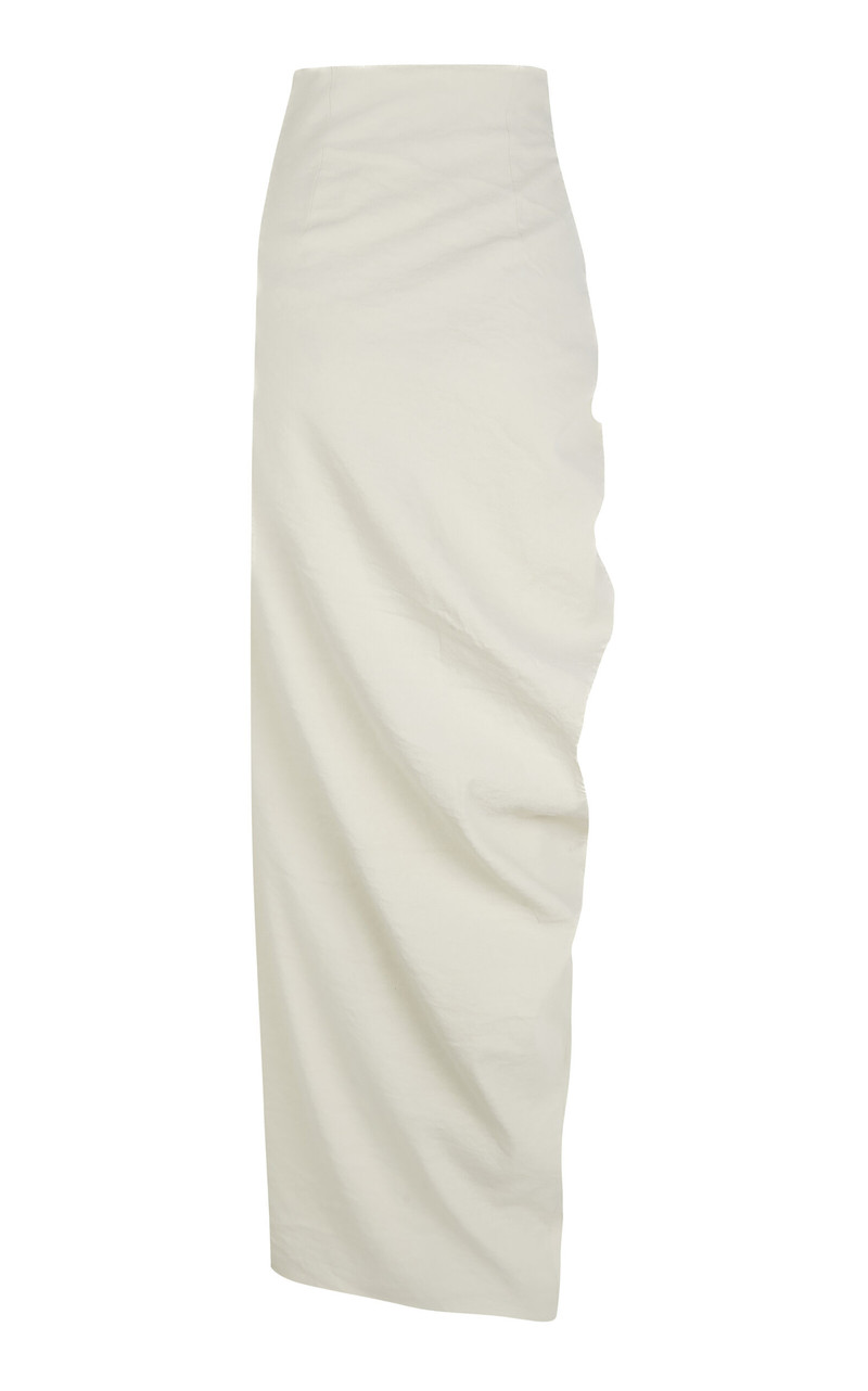 Arne Asymmetric Linen-Blend Maxi Skirt off-white 5