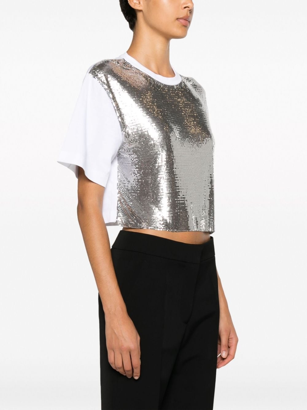 metallic mesh T-shirt - 3