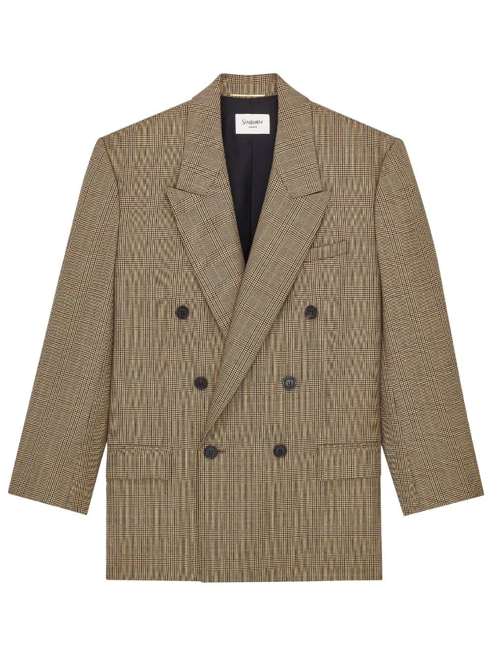 HOUNDSTOOTH WOOL DOUBLE-BREASTED JACKET - 1