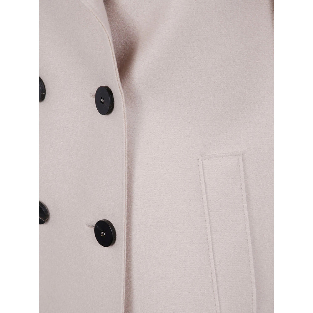 Harris Wharf London Neutrals Coats - Double Breasted & Peacoats Women - 3