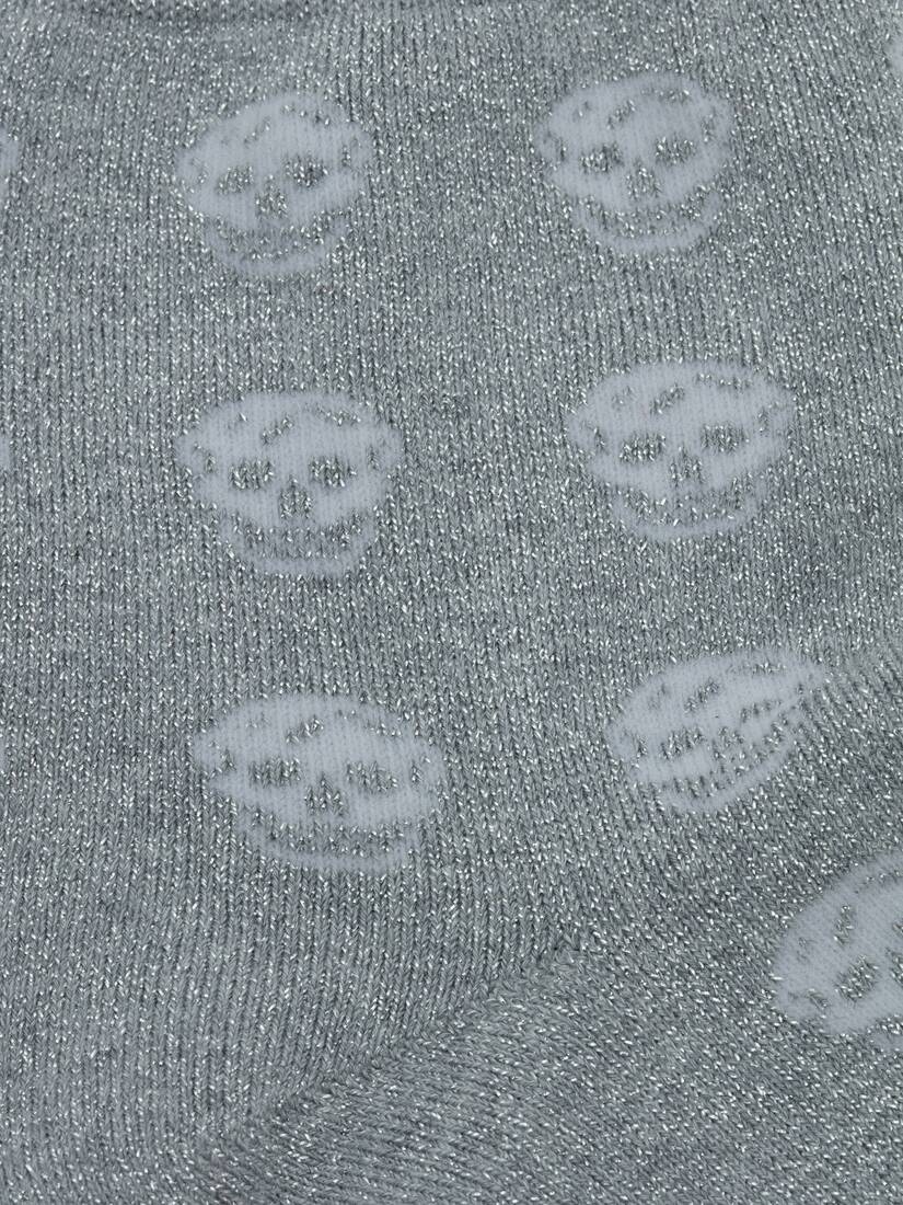Short Skull Socks in Silver - 2