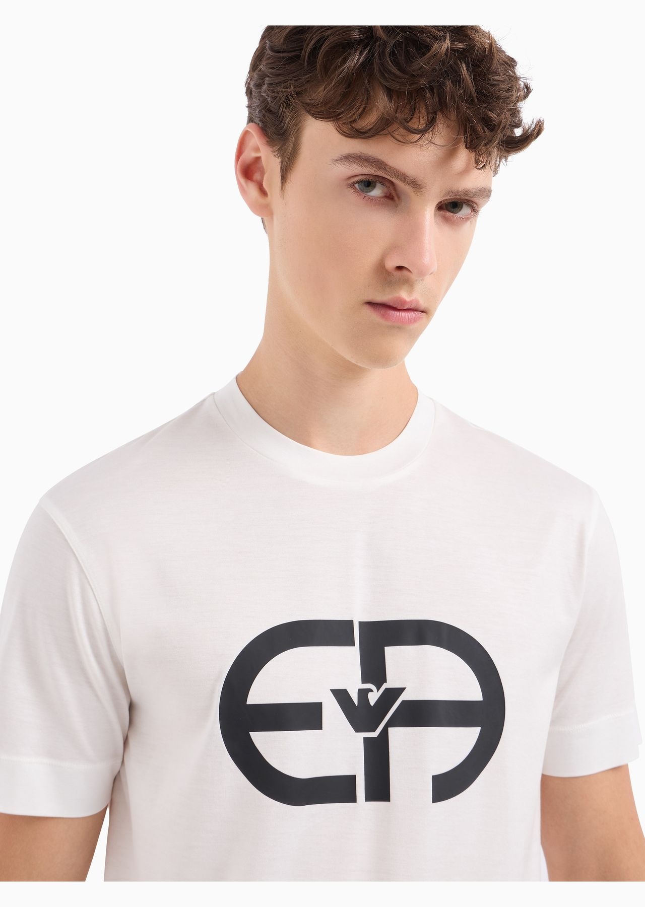 ASV Lyocell-blend jersey T-shirt with oversized EA logo - 5