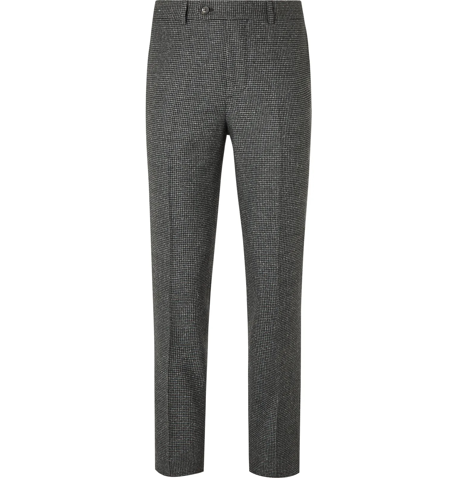 Slim-Fit Houndstooth Wool and Silk-Blend Suit Trousers - 1