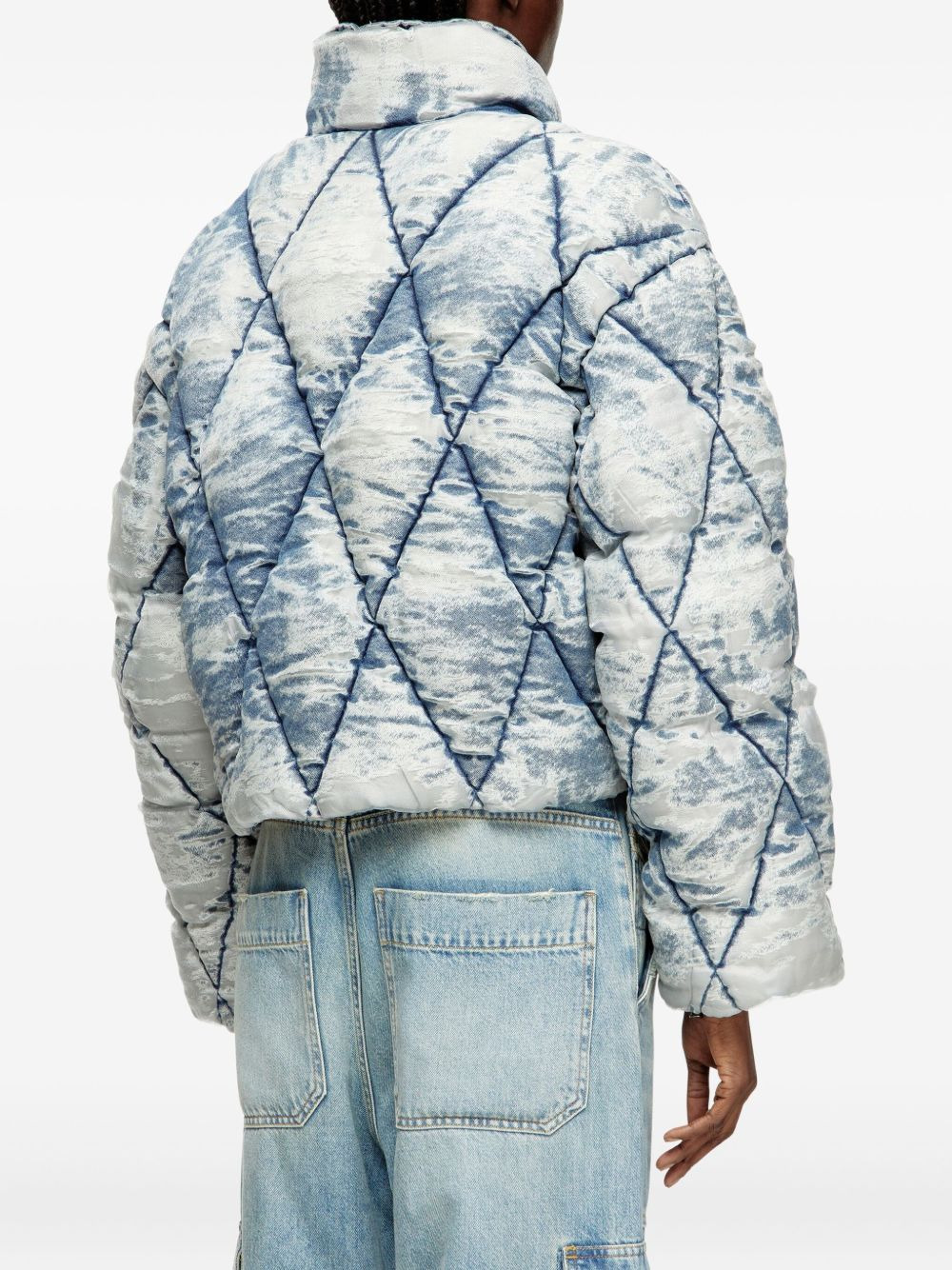 quilted acid-wash puffer jacket - 4