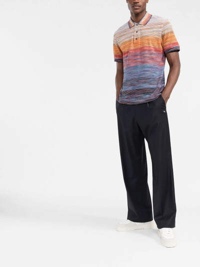 Missoni stripe knit short-sleeve polo shirt outlook