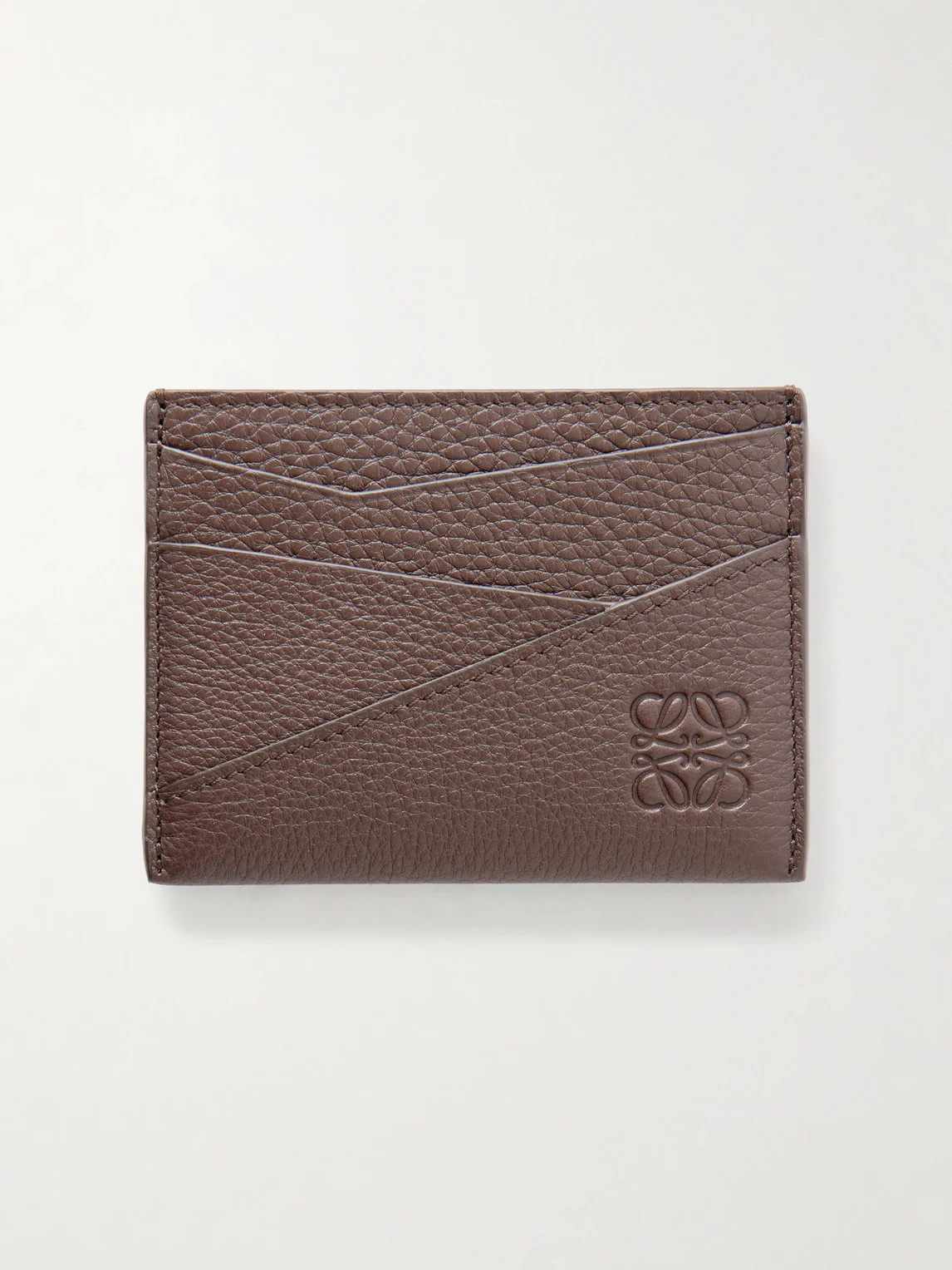 Puzzle Edge Anagram-Debossed Leather Cardholder - 1