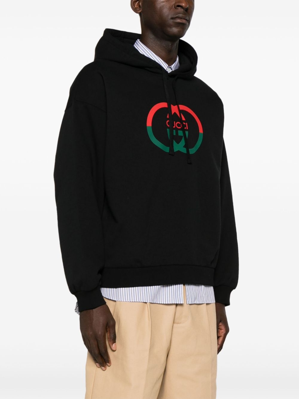 Interlocking G-print cotton hoodie - 3