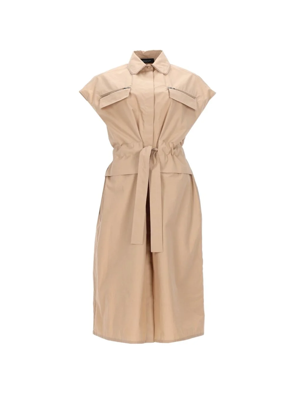 belted zip-pocket midi dress - 1