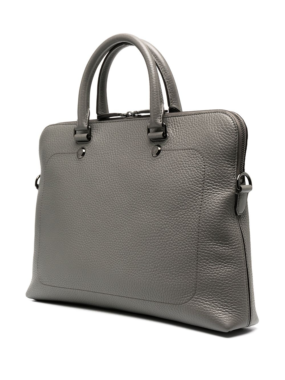 slim City grained leather briefcase - 3