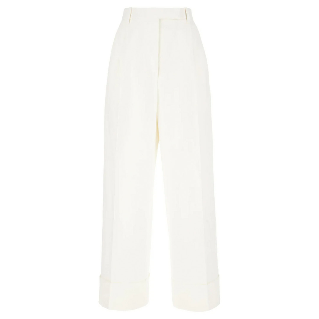 Linen Cotton High Waisted Trouser - 1