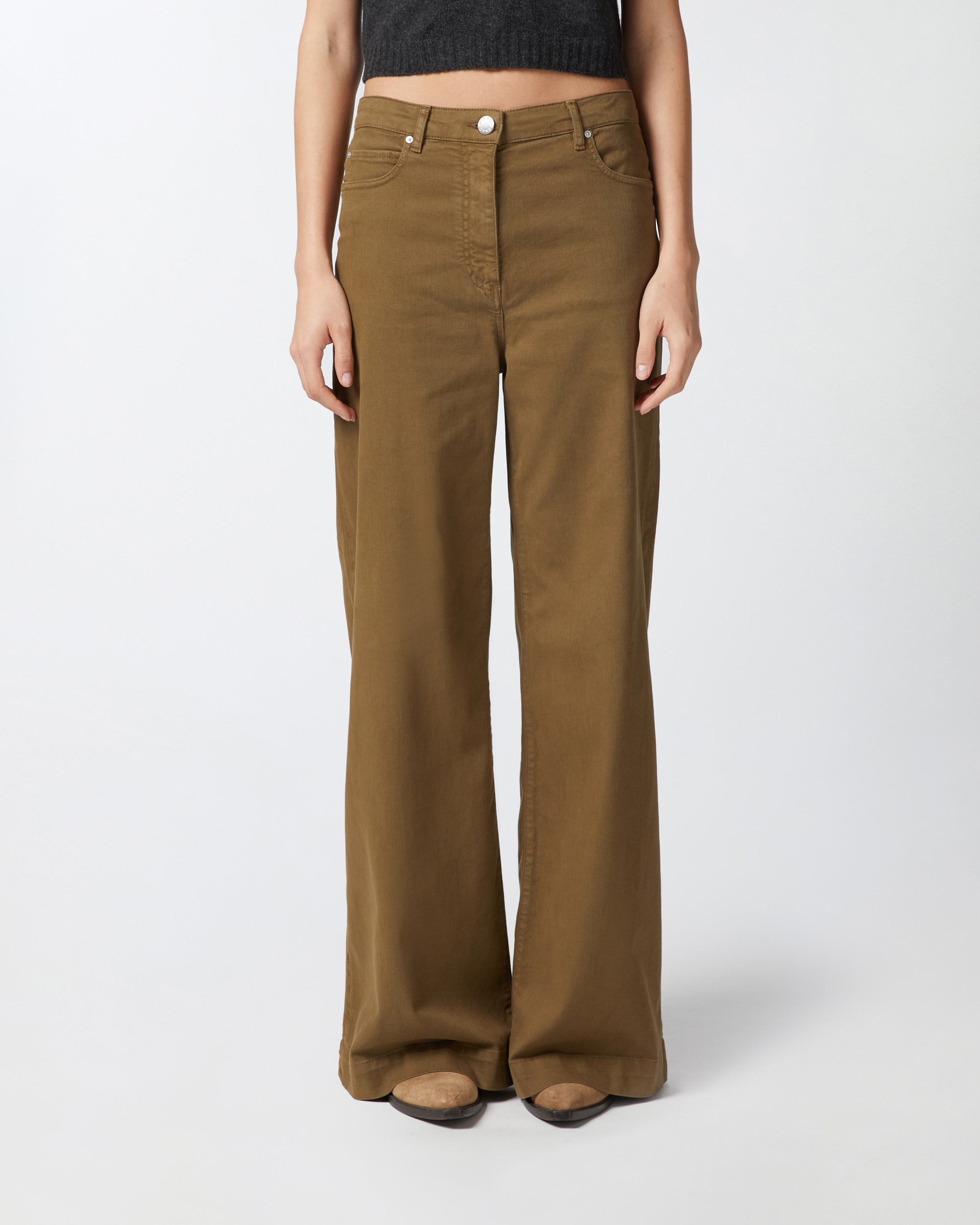 WIDE-LEG TROUSERS IN DYED TWILL - 3