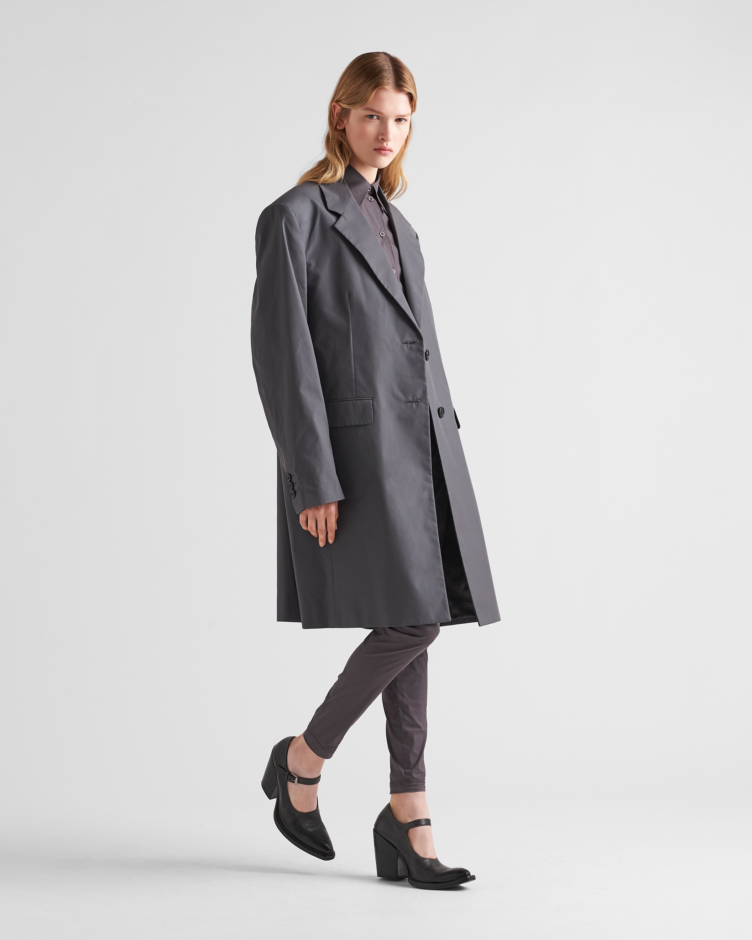 Single-breasted Panama cotton coat - 2