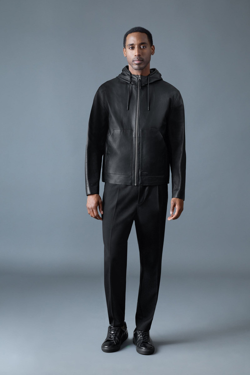 MACKAGE IVAN Leather Hooded Jacket outlook