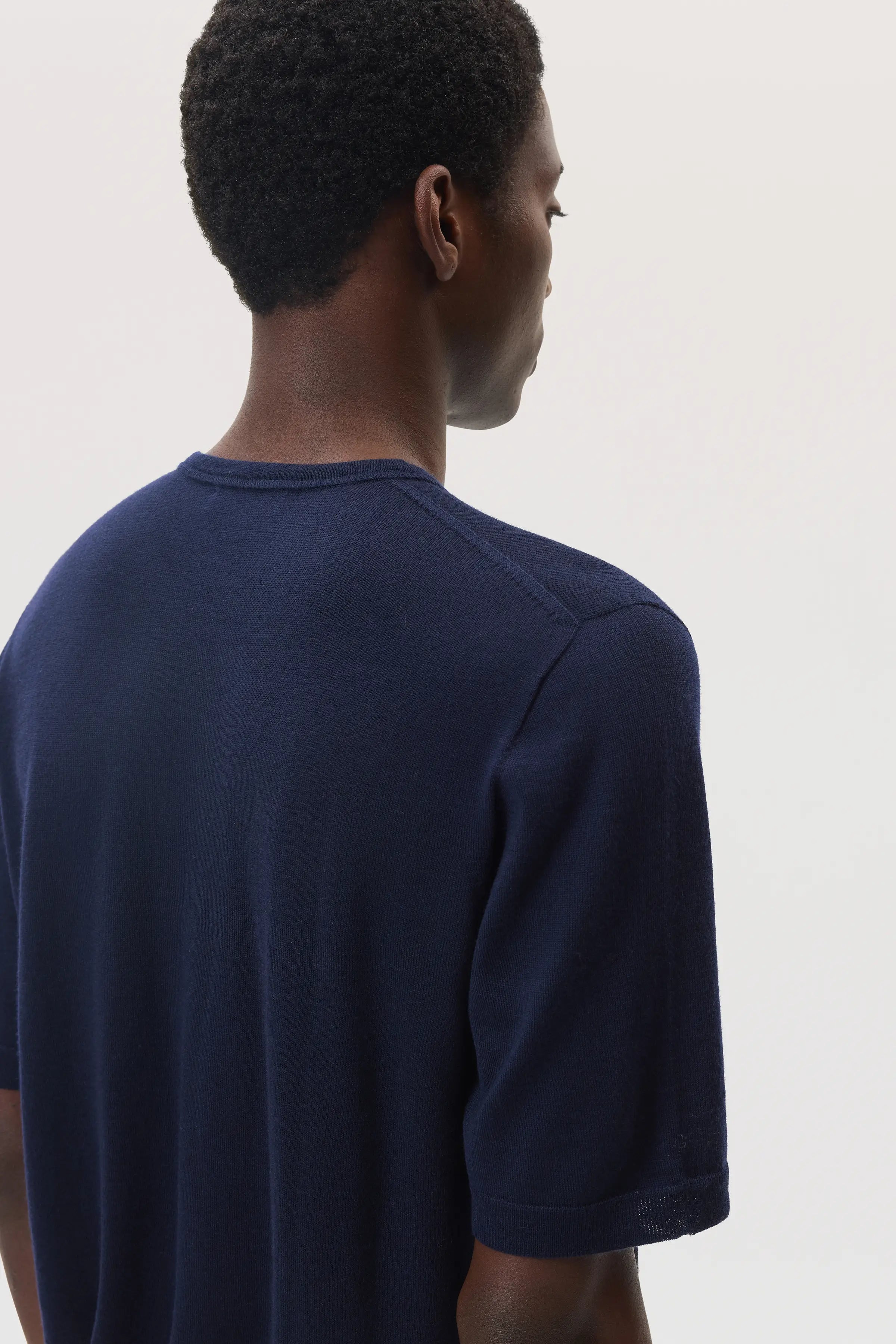 Superfine Merino Navy T-Shirt - 3