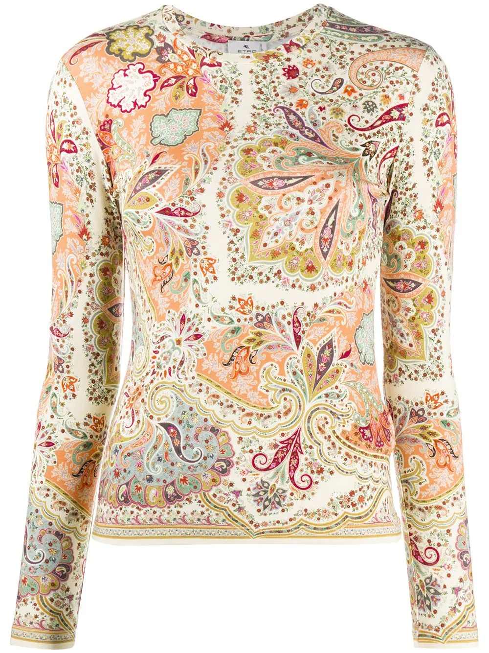 long sleeved paisley top - 1