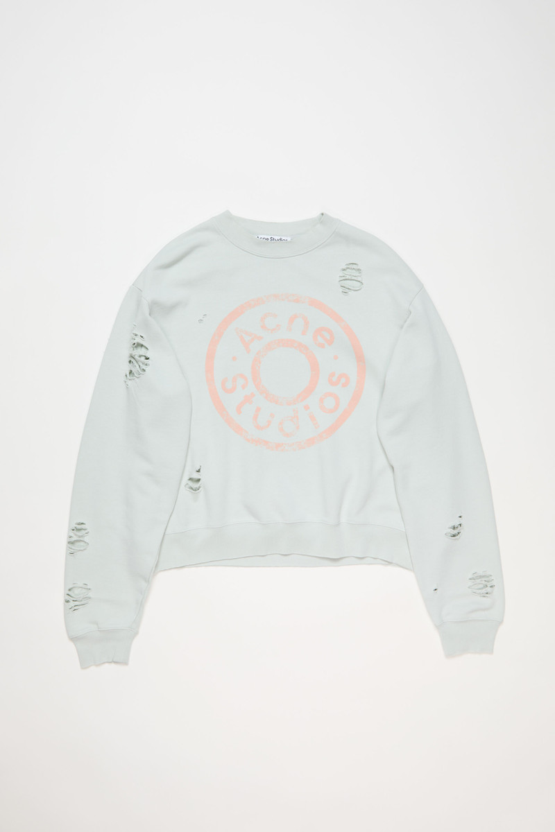 Distressed crewneck sweatshirt - Ice blue 1