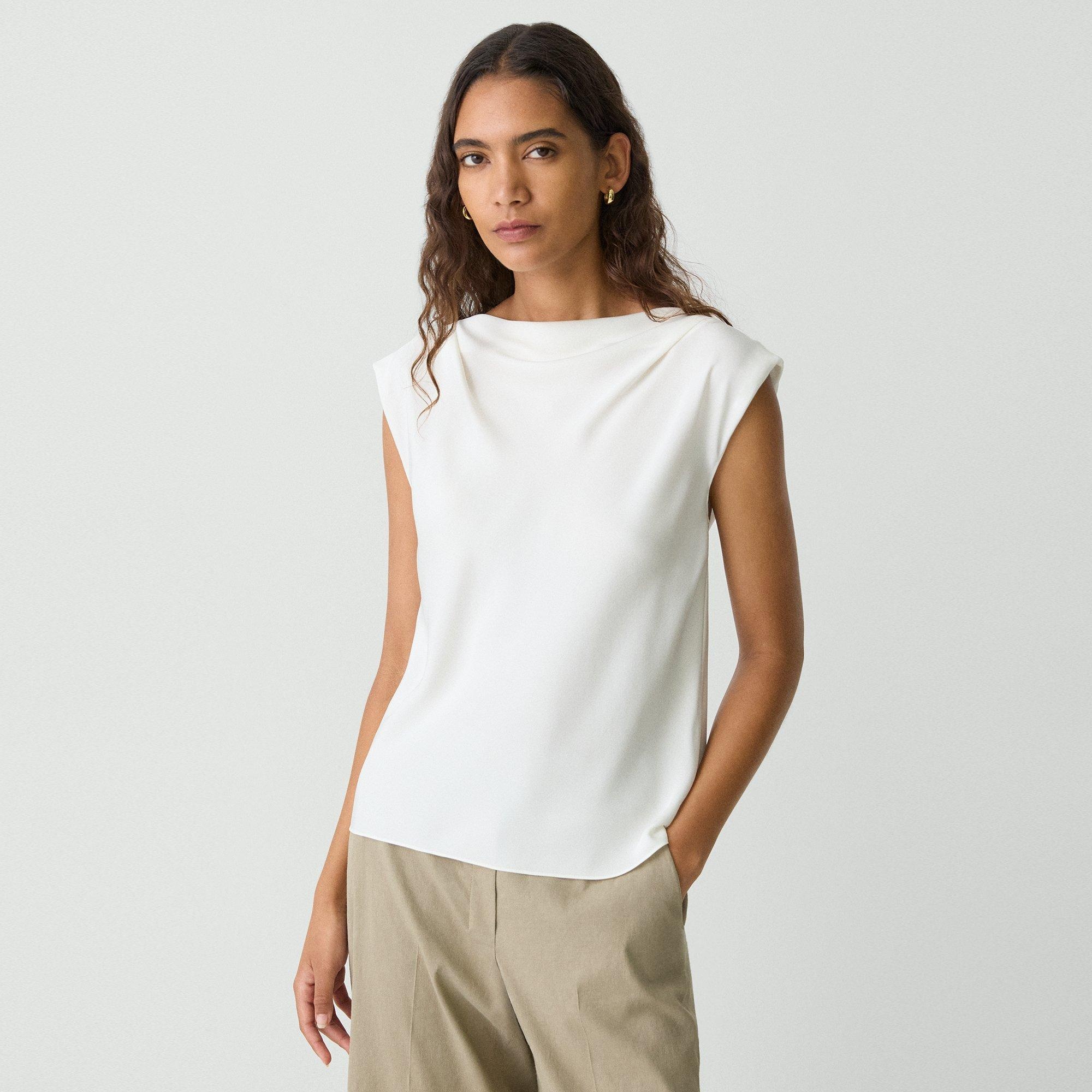 Cowl Neck Top in Silk Georgette - 2