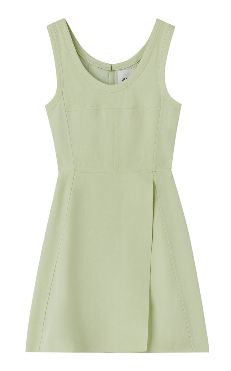 Wrapped Linen-Blend Mini Dress green 1