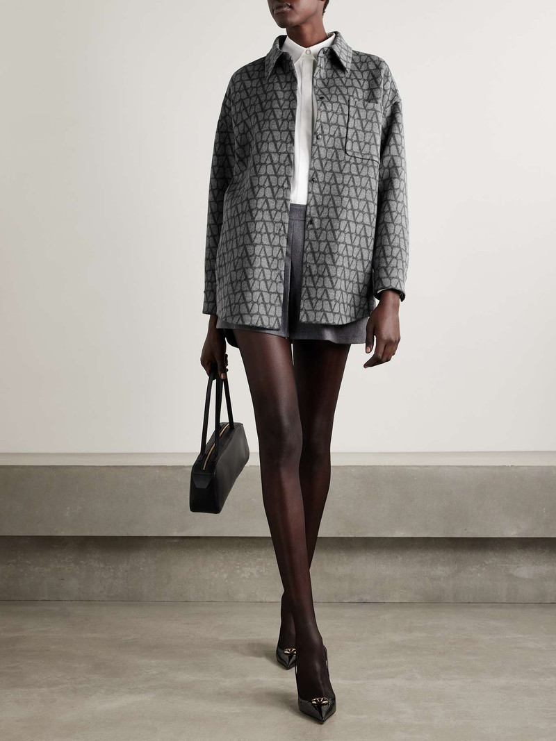 Valentino Reversible wool-blend jacquard jacket outlook